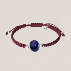 Pulsera Rueta Cordón Burdeos Cuarzo